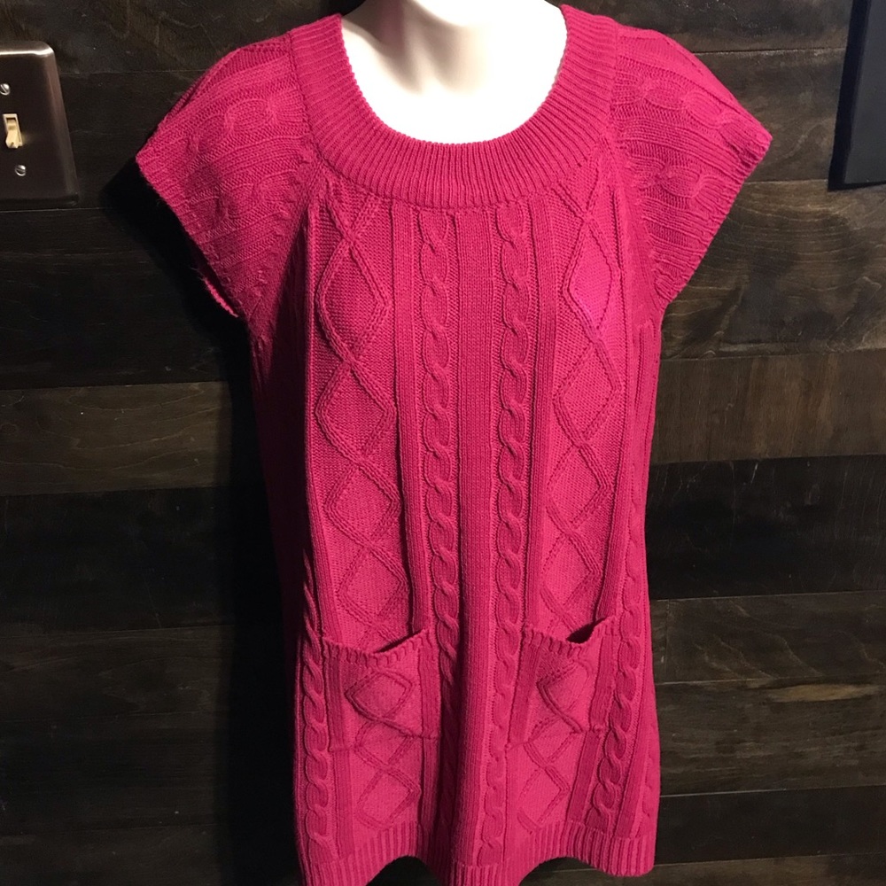 Fuchsia Cap Sleeve Sweater Dress size medium